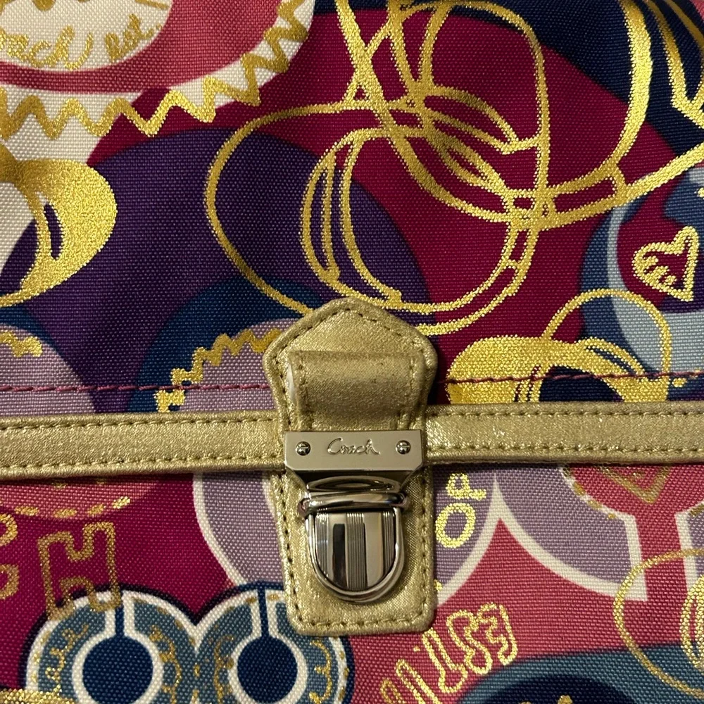 Coach Poppy Collection Baquette Purse Bag In Bright Pink, Purple, Gold NWOT - Picture 15 of 15